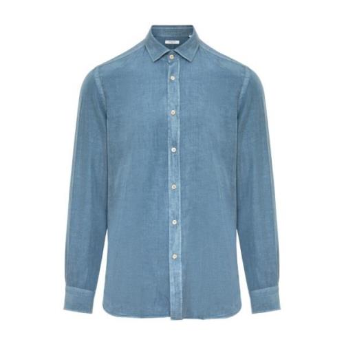 Lyocell Shirt Boglioli , Blue , Heren