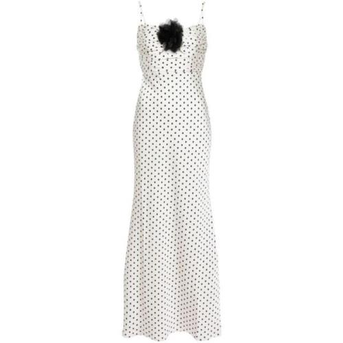 Polka Dot Jurk Wit Zwart Self Portrait , White , Dames