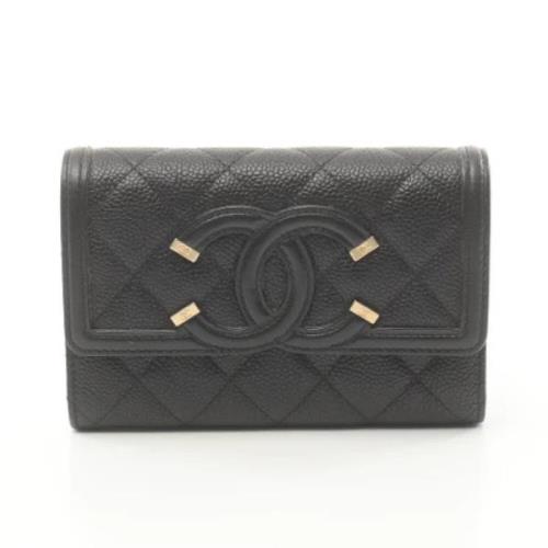 Pre-owned Fabric wallets Chanel Vintage , Black , Dames