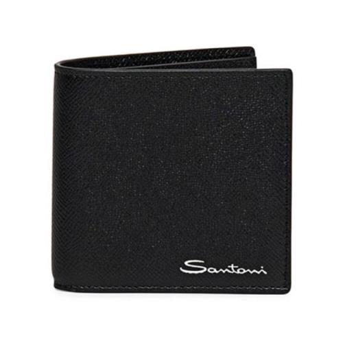 Stijlvolle Leren Portemonnee met RFID-bescherming Santoni , Black , He...