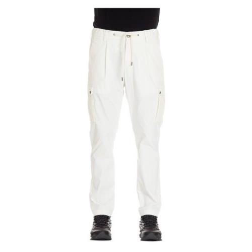 Witte Broek Elastische Taille Drukknoop Knopen Herno , White , Heren