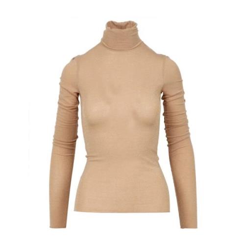 Gouden Turtleneck Lurex Tulle Sweater Simona Corsellini , Yellow , Dam...