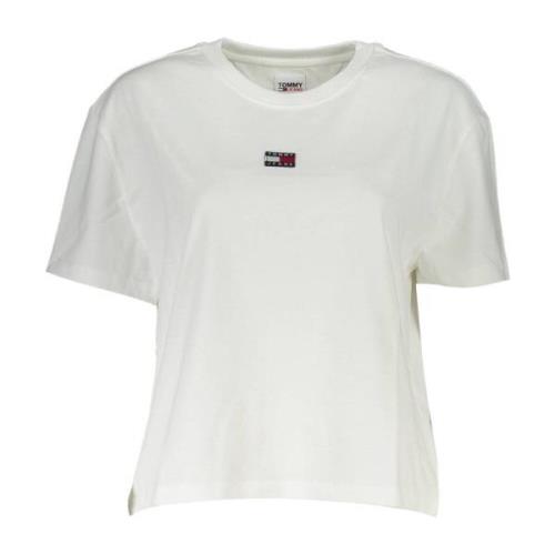 Wit Katoenen Tops T-Shirt Tommy Hilfiger , White , Dames