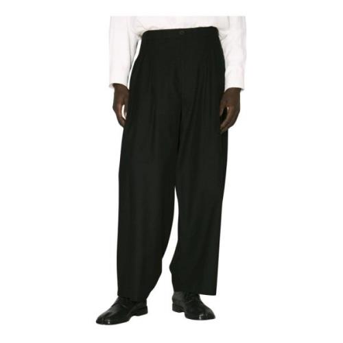 Katoenen Twill Ballonbroek Yohji Yamamoto , Black , Heren