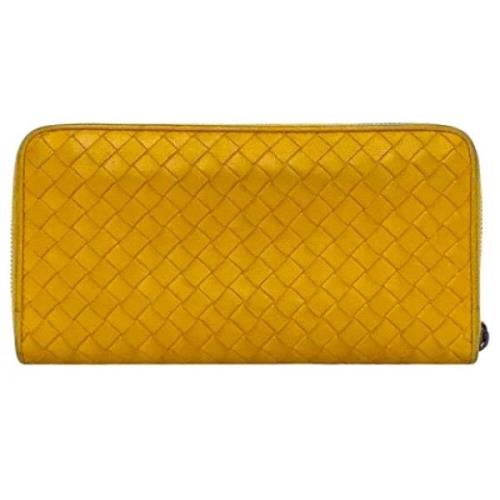 Pre-owned Leather wallets Bottega Veneta Vintage , Yellow , Dames