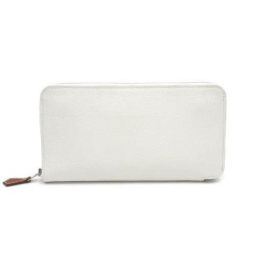 Pre-owned Leather wallets Hermès Vintage , White , Dames