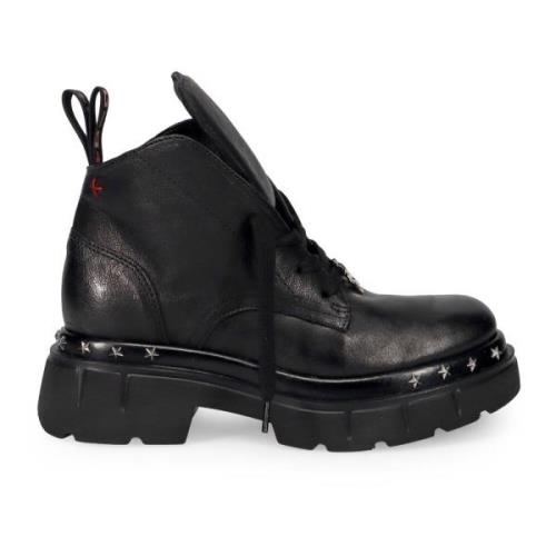 Zwarte Veterschoenen met Ster Studs Gio+ , Black , Dames