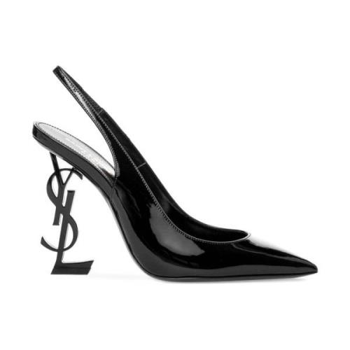 Zwarte Slingback Pumps Saint Laurent , Black , Dames