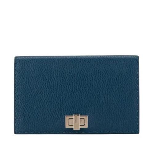 Pre-owned Leather wallets Fendi Vintage , Blue , Dames