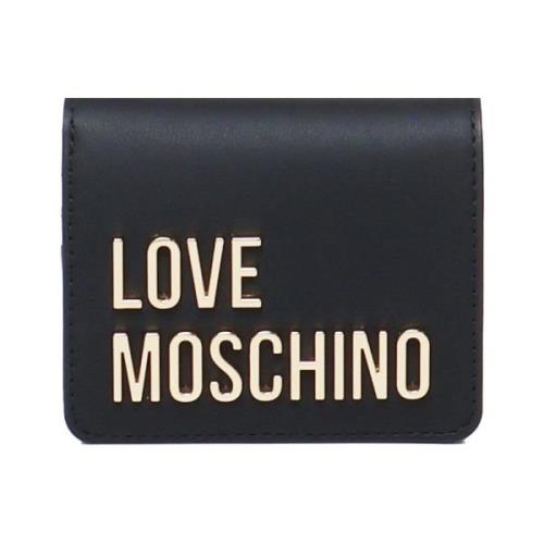 Zwarte Ecoleather Portemonnee met Kaartsleuven Love Moschino , Black ,...