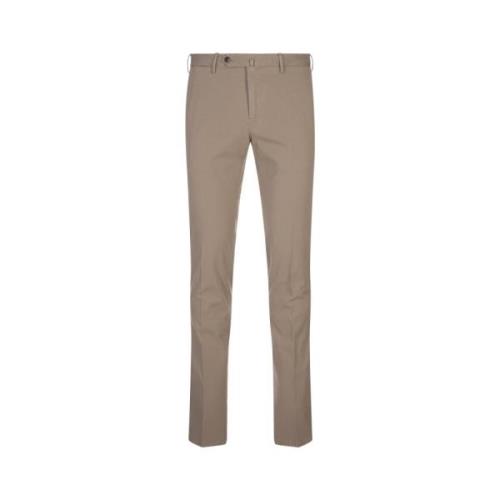 Slim Fit Beige Katoenen Broek PT Torino , Brown , Heren