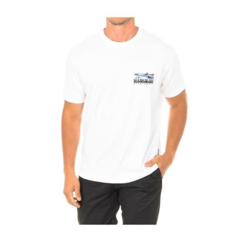 Wit T-shirt met korte mouwen Napapijri , White , Heren