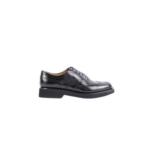 Zwarte Leren Richelieu Schoen Church's , Black , Dames