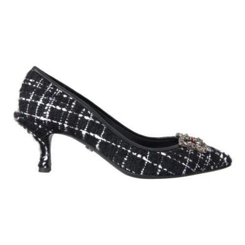 Zwart Tweed DG Amore Hakken Pumps Dolce & Gabbana , Black , Dames