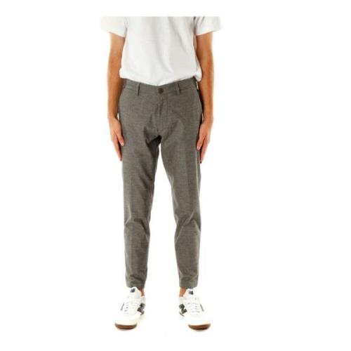 Tapered Fit Broek met Elastische Inzetstukken Drykorn , Gray , Heren