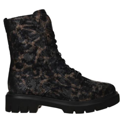 Metallic Dierenprint Veterschoen Remonte , Black , Dames