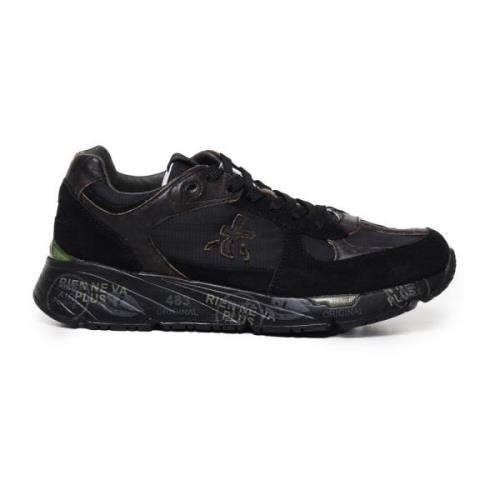 Zwarte Sneakers met Ronde Neus Premiata , Black , Heren