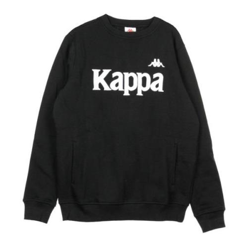 Stijlvolle Heren Crewneck Sweatshirt Zwart/Grijs Kappa , Black , Heren