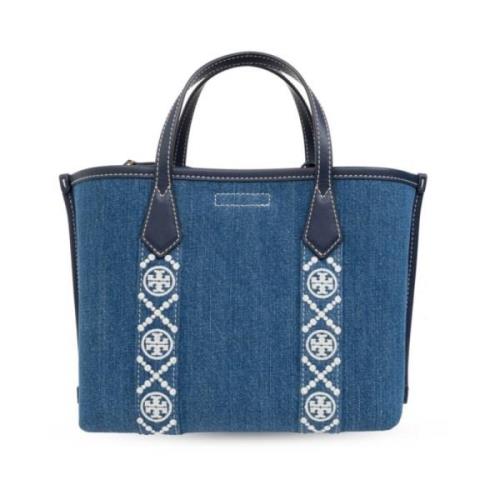 Denim Tote Tas Multicolor Tory Burch , Blue , Dames