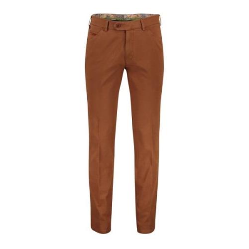 Bruine katoenen chino broek Meyer , Brown , Heren