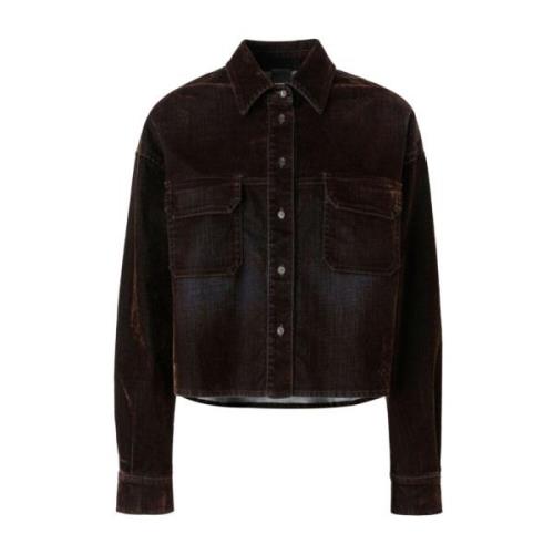 Bruine Denim Overhemd Klassieke Stijl Pinko , Brown , Dames