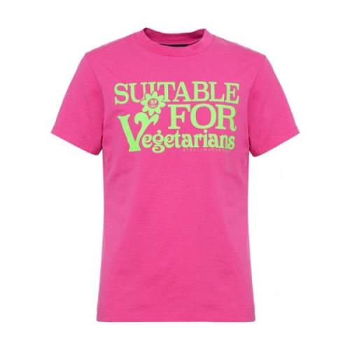 Casual Katoenen T-Shirt met Uniek Ontwerp Stella McCartney , Pink , He...