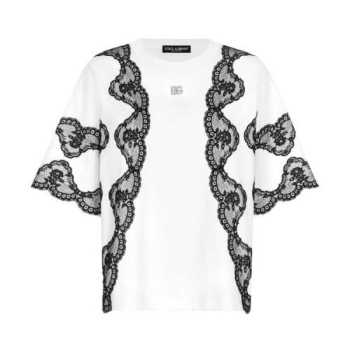 Stijlvol T-shirt met F8V17Zhu7H8W0800 Design Dolce & Gabbana , White ,...