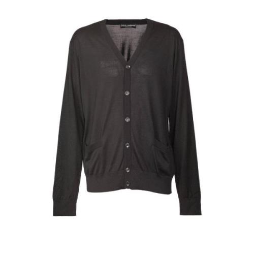 Stijlvolle Cardigan met Gxv30Zjbsjsn0000 Detail Dolce & Gabbana , Blac...