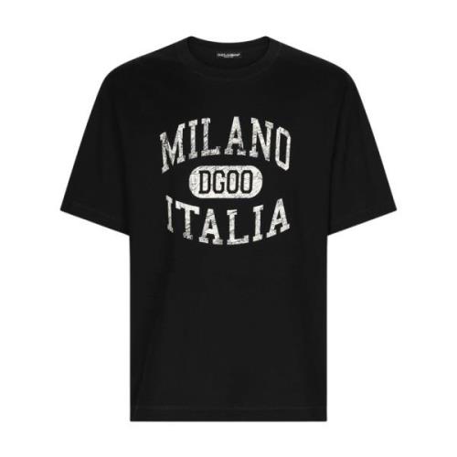 Casual Katoenen T-shirt G8Pn9Tg7Npvn0000 Dolce & Gabbana , Black , Her...