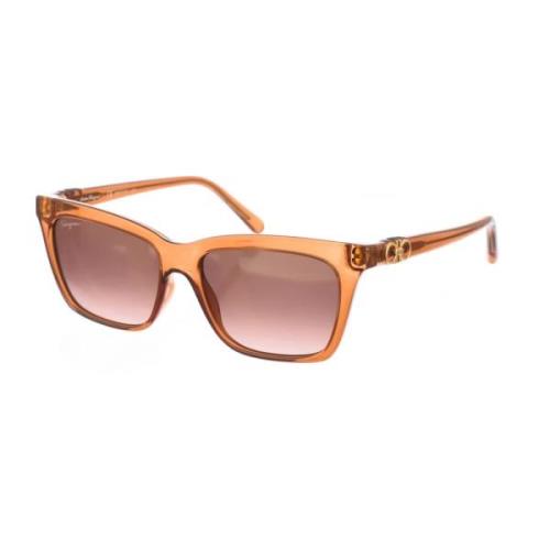 Vierkante Frame Dames Zonnebril Salvatore Ferragamo , Brown , Dames