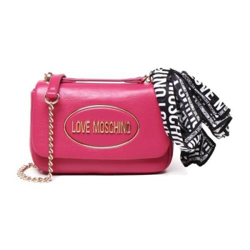 Magenta Flap Clutch Schoudertas Love Moschino , Pink , Dames