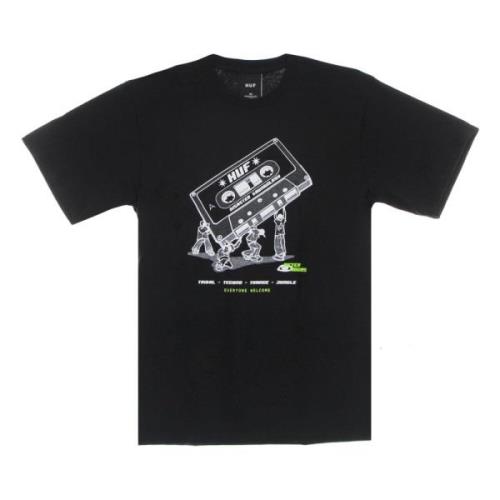 Zwarte Soundclash Tee Heren T-shirt HUF , Black , Heren