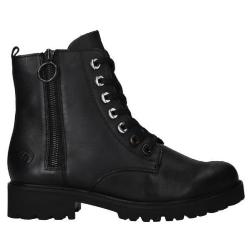 Zwarte leren veterschoenen Remonte , Black , Dames