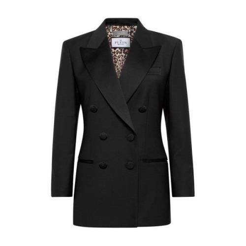 Stijlvolle Blazer met Uniek Ontwerp Philipp Plein , Black , Dames