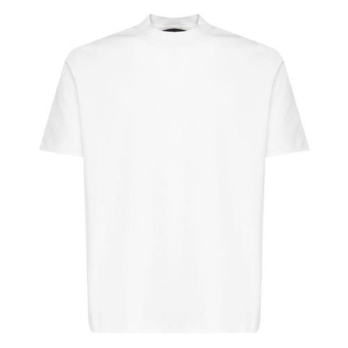 Witte Katoenen T-shirt Ronde Kraag Halve Mouwen Giuliano Galiano , Whi...