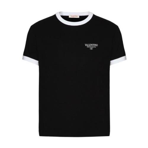 Casual Katoenen T-Shirt Valentino Garavani , Black , Heren