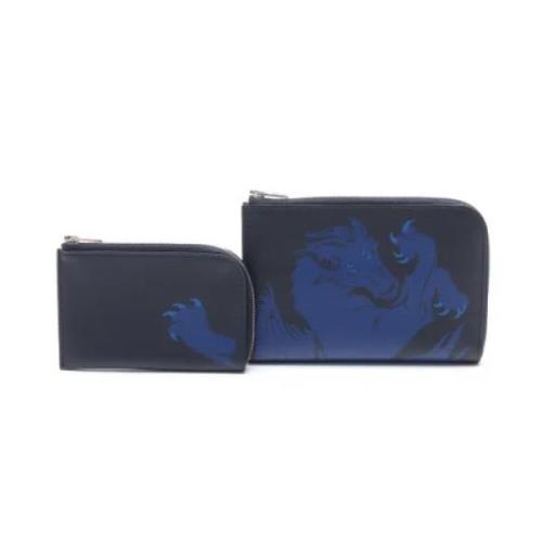 Pre-owned Fabric wallets Hermès Vintage , Blue , Dames