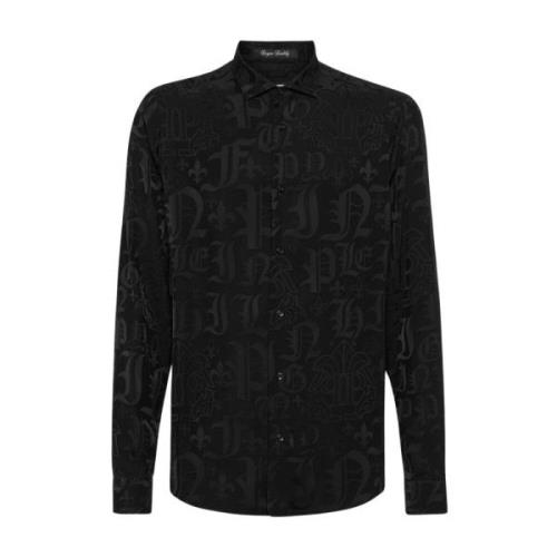 Stijlvol Shirt met Uniek Ontwerp Philipp Plein , Black , Heren