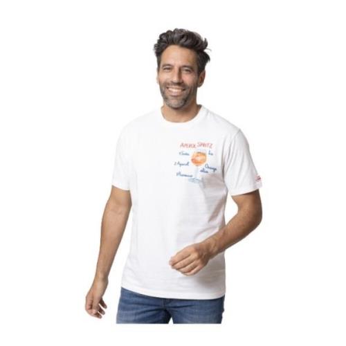 Aperol Spritz Wit T-shirt met Illustratie MC2 Saint Barth , White , He...