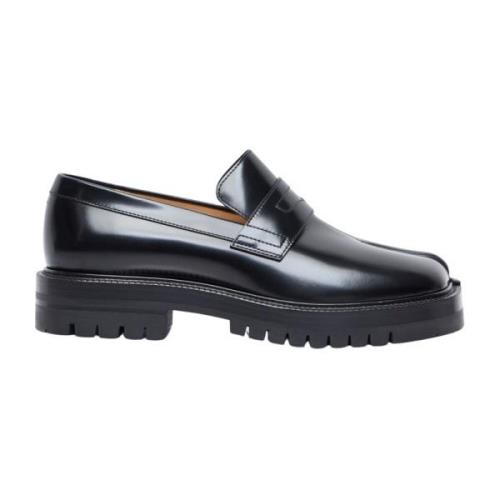 Geborsteld leren loafers met gespleten teen Maison Margiela , Black , ...