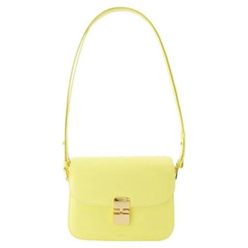 Leather shoulder-bags A.p.c. , Yellow , Dames