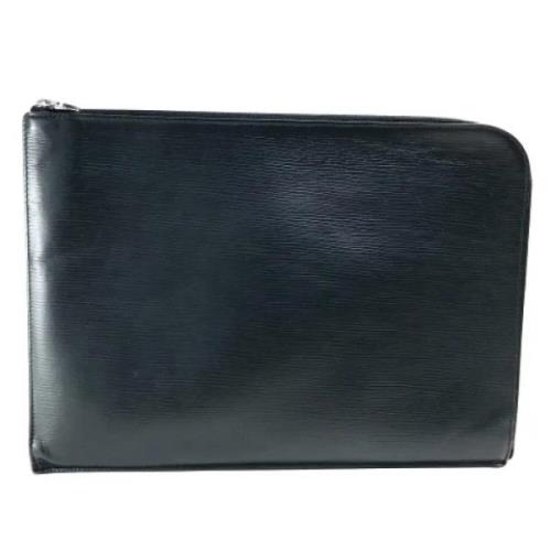 Pre-owned Leather clutches Louis Vuitton Vintage , Black , Dames