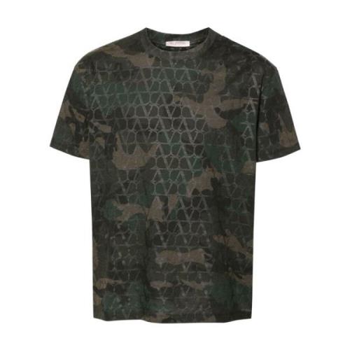 Stijlvol T-shirt met Uniek Ontwerp Valentino Garavani , Green , Heren