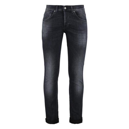 Biologisch Katoen Omgeslagen Zoom Jeans Dondup , Black , Heren