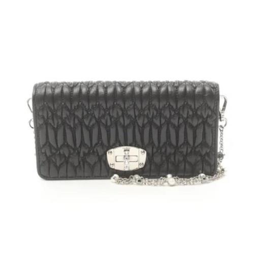 Pre-owned Leather wallets Miu Miu Pre-owned , Black , Dames