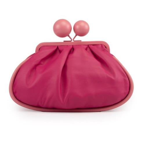 Kersenleer Clutch Tas Max Mara Weekend , Pink , Dames