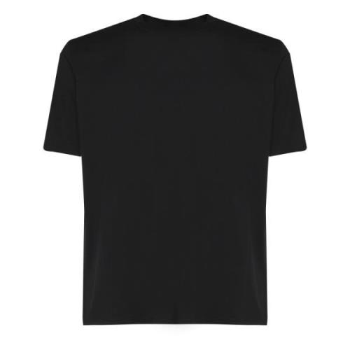 Zwarte ronde hals T-shirt gemaakt in Italië Giuliano Galiano , Black ,...