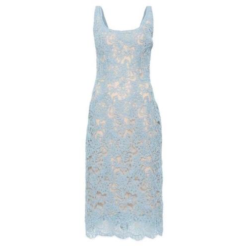 Elegant Lace Dress Ermanno Scervino , Blue , Dames