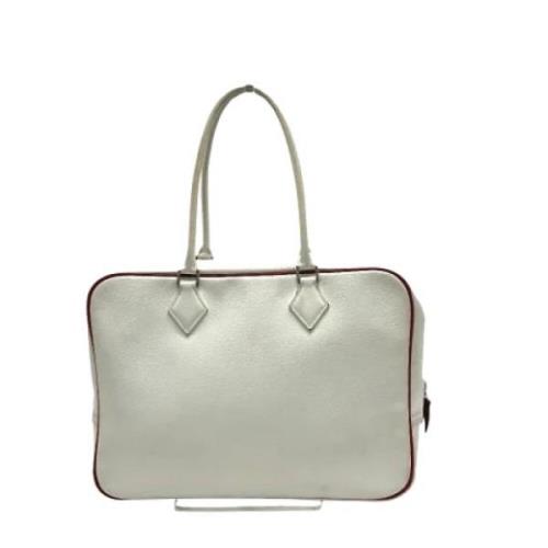 Pre-owned Leather shoulder-bags Hermès Vintage , White , Dames