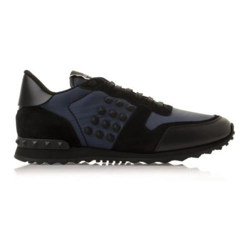 Studded Leather Sneakers Valentino Garavani , Blue , Heren